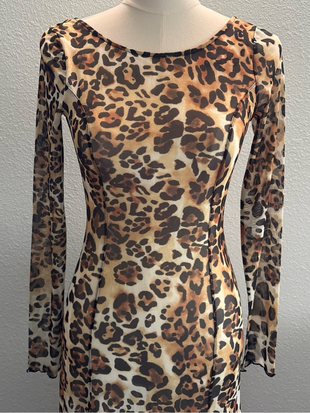 NWT Stockholm Atelier X Other Stories Leopard Bodycon Long Sleeve Dress Size 2 - Picture 6 of 10